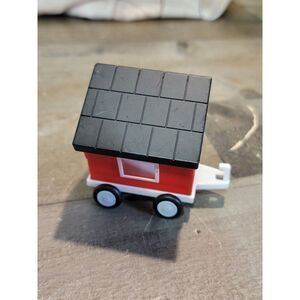 Red house train track car toy figure